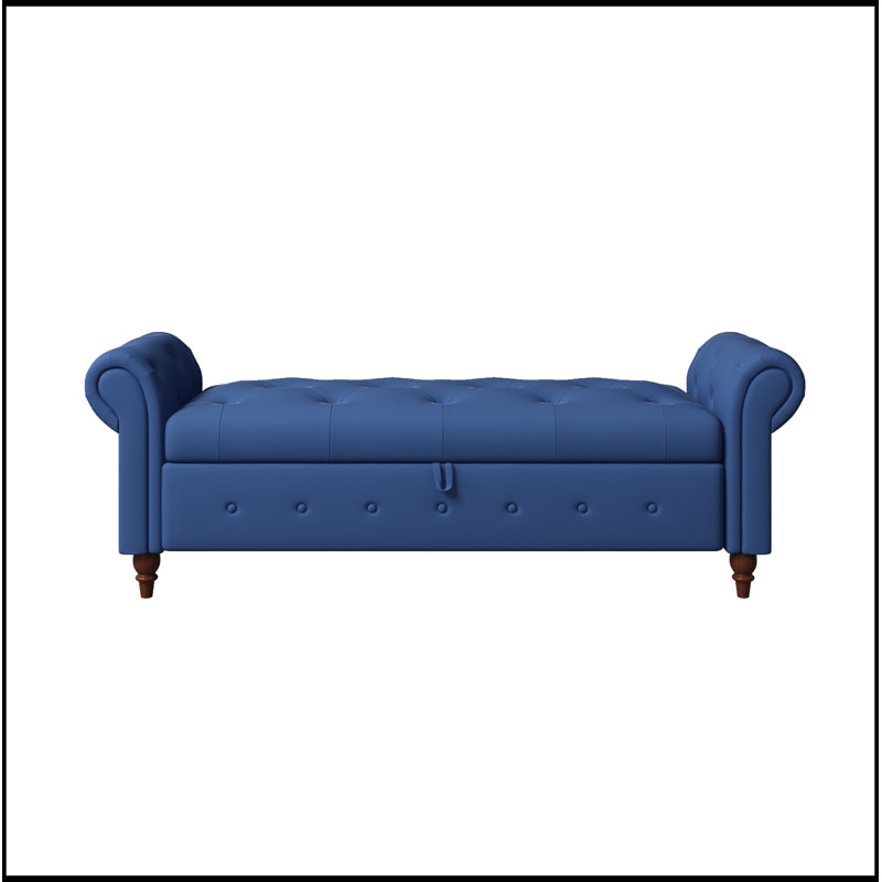 Banc avec siège capitonné et accoudoirs, Marine