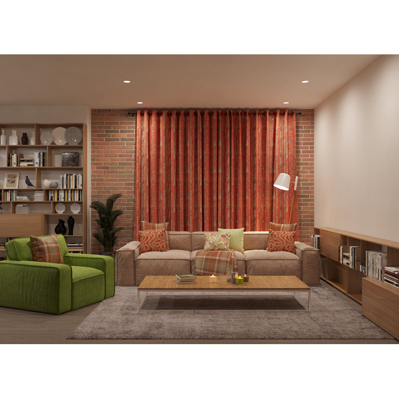 Arlean Room Darkening Curtain Pair, Burnt Orange, 228 W x 228 D cm