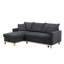 Canapé modulaire tissé gris foncé avec rangement réversible et option de canapé-lit extensible 82,86 po, coussins décoratifs