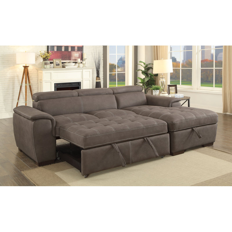 Rossetti Upholstered Sectional Right Hand Facing, Ash Brown Faux Leather