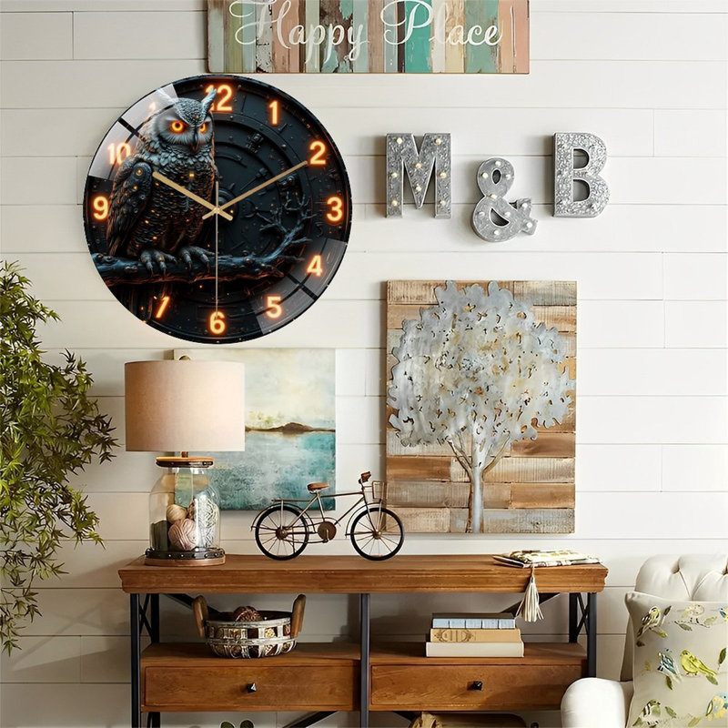 Horloge murale hibou