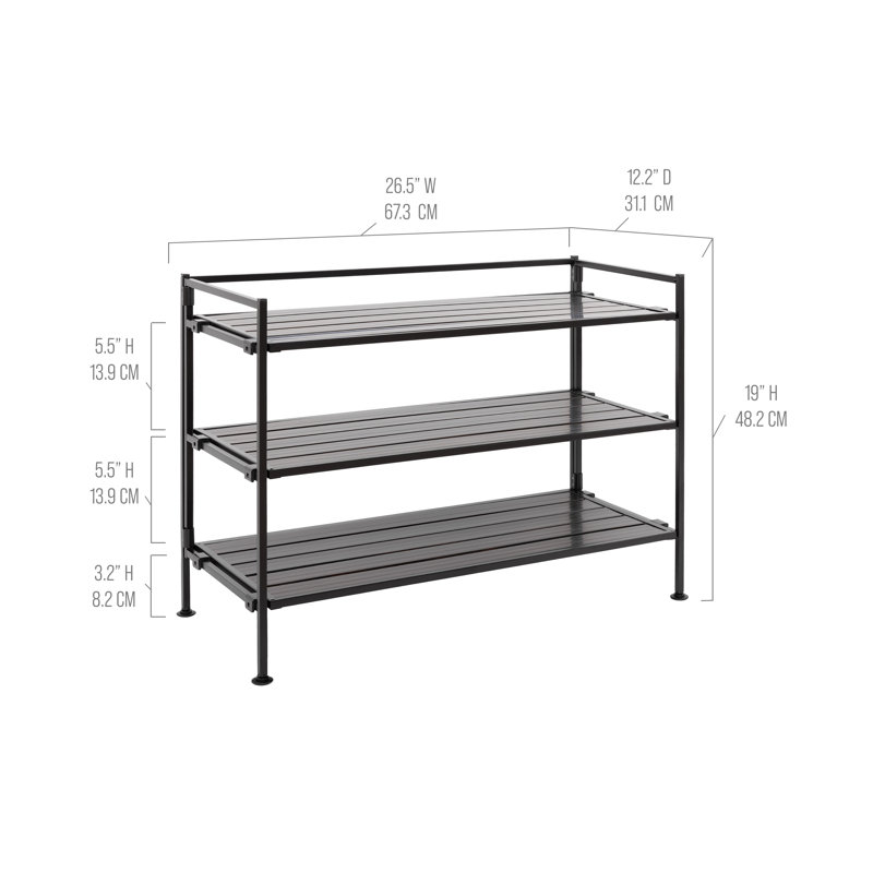 Seville Classics 3-Tier (12 Pair) Stackable Resin Shoe Storage Rack ...