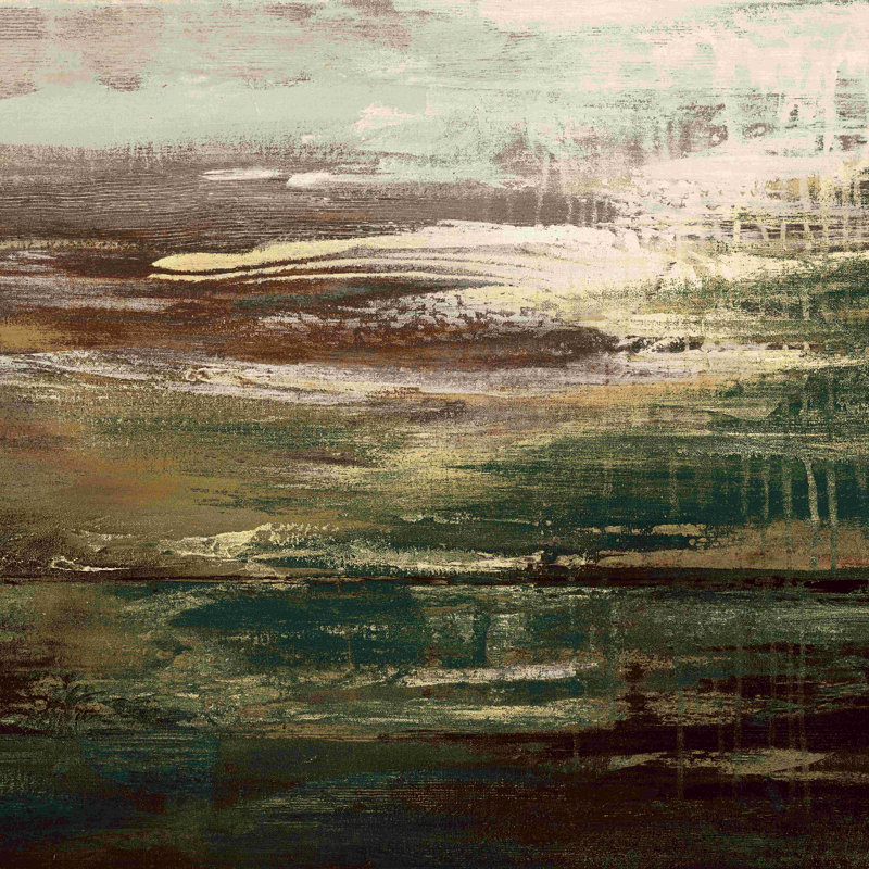 «Green and Brown Paint», impression sur toile tendue, H 20 po x l 20 po