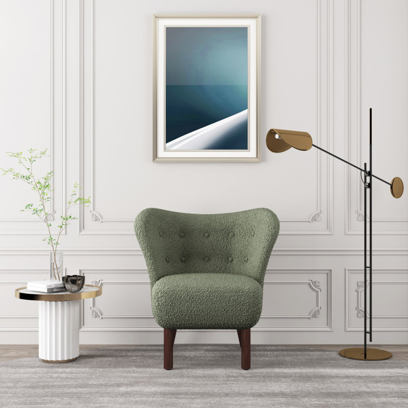 Chaise d'appoint à oreilles pour le salon, Vert algue
