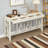 60''Acacia Veneer Console Table with 4 Spacious Drawers-1011810269