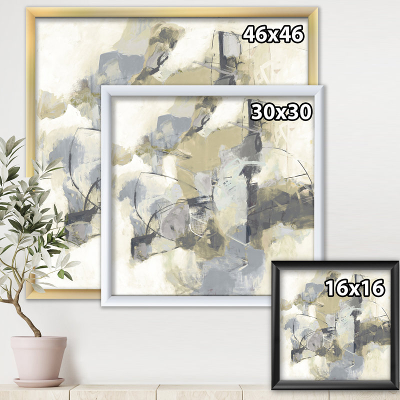 Cadre photo « glam crème rêve iii », reproduction sur toile, Cadre blanc, H 16 po x l 16 po x P 1 po