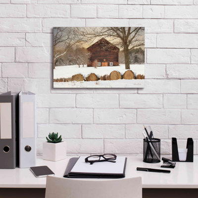 Snowy Vermont Barn by Lori Deiter - Wrapped Canvas Print