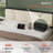 Upholstered Platform Bed with 2 Storage Drawers, Modern Bed Frame with Charging Station, Storage Bed with Velvet Tufted Headboard, No Spring Boxing Needed-1819748596