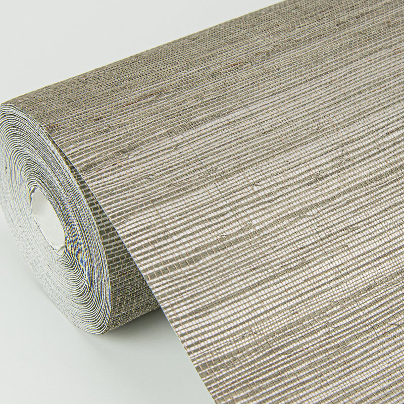 Loom Abstract Grass Cloth Wallpaper Roll, Dove, 20.5" W x 33' L