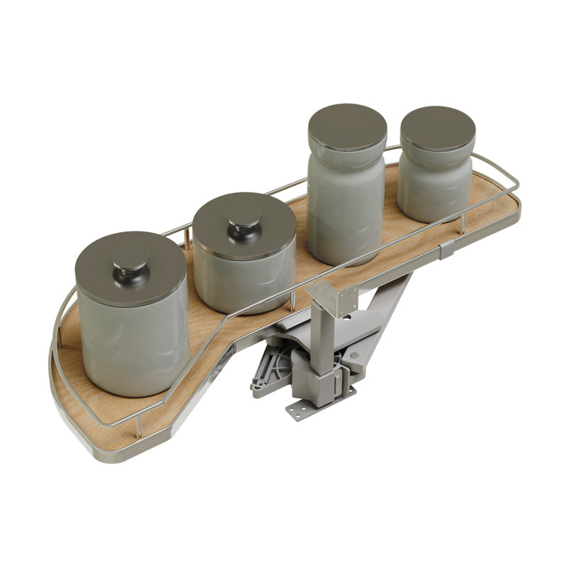 Girasolo érable à un niveau avec fermeture en douceur et accents chromés pour armoires d'angle 12 po à ouverture à gauche / store à droite