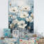 Minimalisme bleu blanc Buttercups II sur toile-1828394690-1828394744