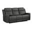 Ensemble 2 pièces: canapé et causeuse inclinables avec console, microfibre polie gris anthracite-699437793