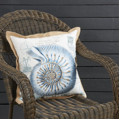 Coastal Outdoor Shell Pillow Cover
