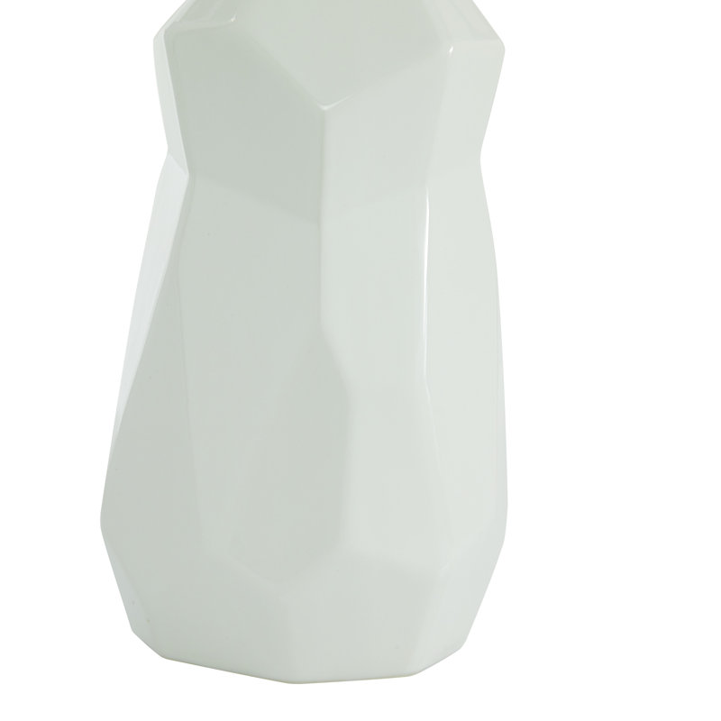 Vase de table en grès blanc 16,2 po Messina Adele