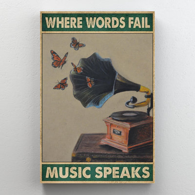 Quand les mots échouent, musique parle - Rectangle, impression sur toile tendue