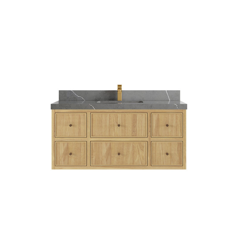 Ensemble de meuble-lavabo simple 48 po avec plateau en quartz Nedyo
