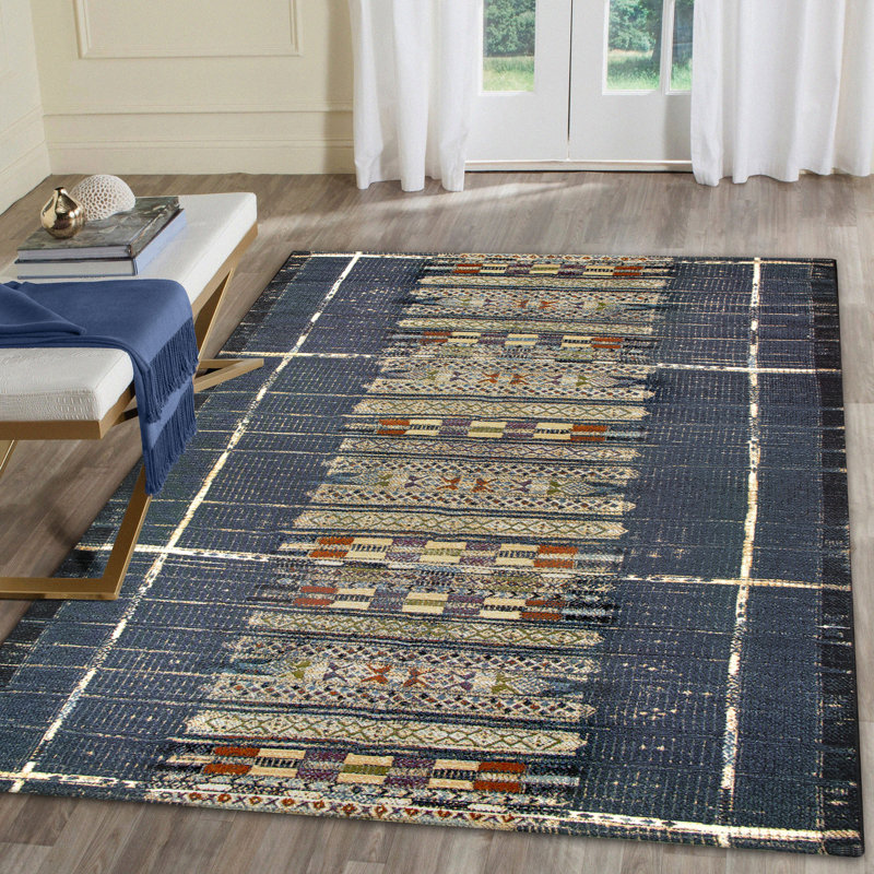Kortlynn Tribal Stripe Indoor/Outdoor Area Rug, Rectangle 3'3" x 4'11"