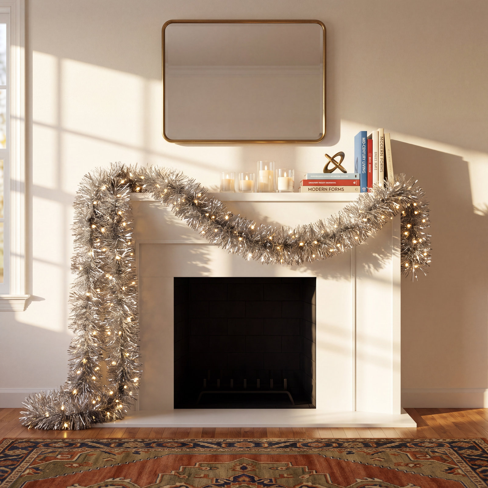108" Pre-Lit Tinsel Garland