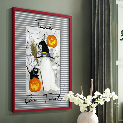 Trick or Treat Ghost Framed Print - Solid Wood