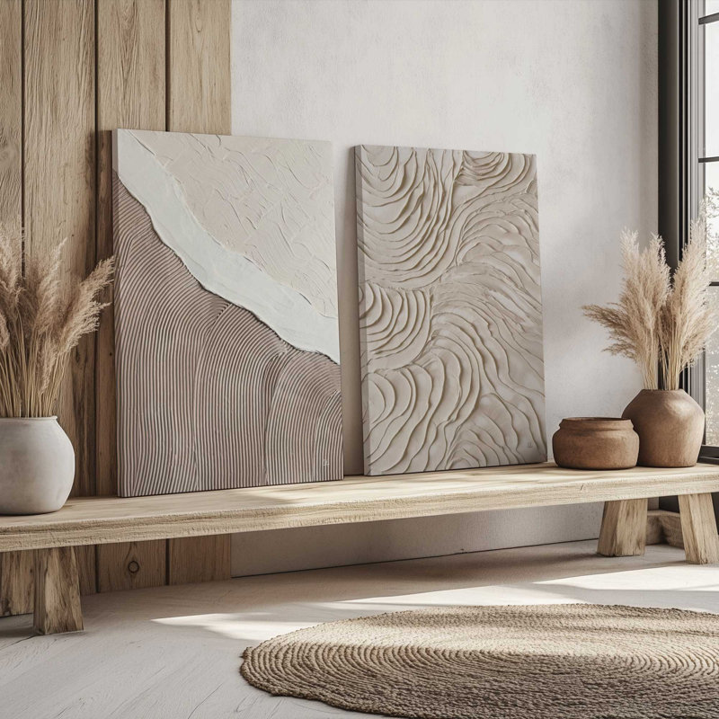 Ensemble de 2 impressions sur toile Wave Formations Duo II, Toile tendue, H 12 po x l 16 po x P 1,75 po, Toile tendue