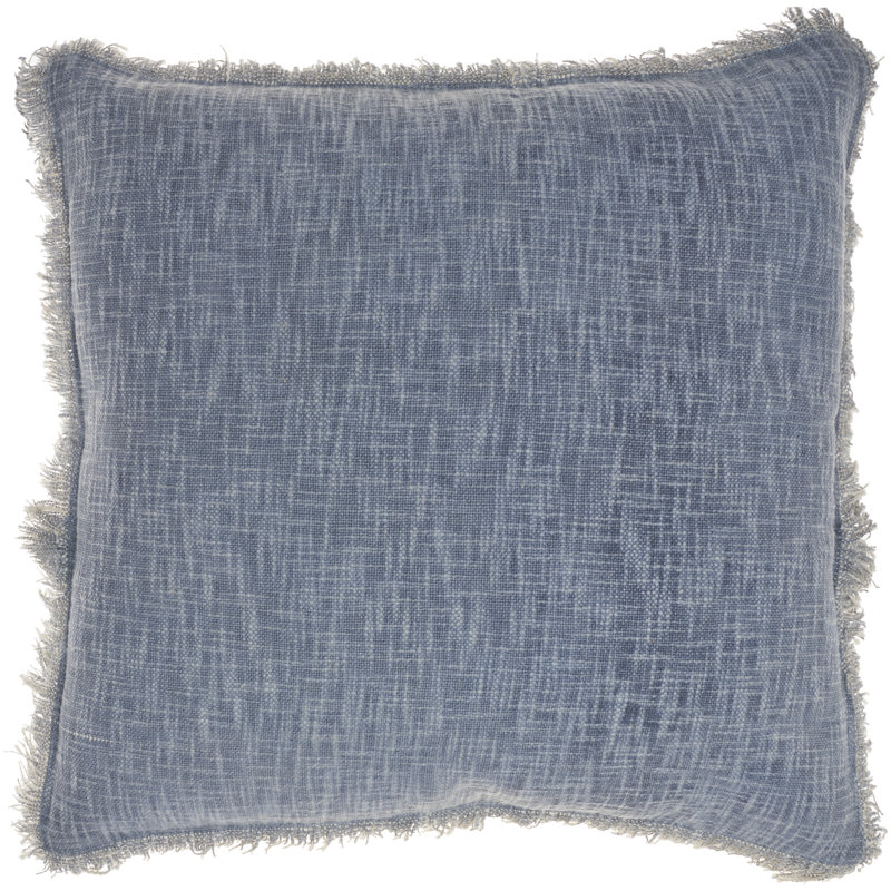 Ocean Blue Cotton Stonewash 22" Square Throw Pillow