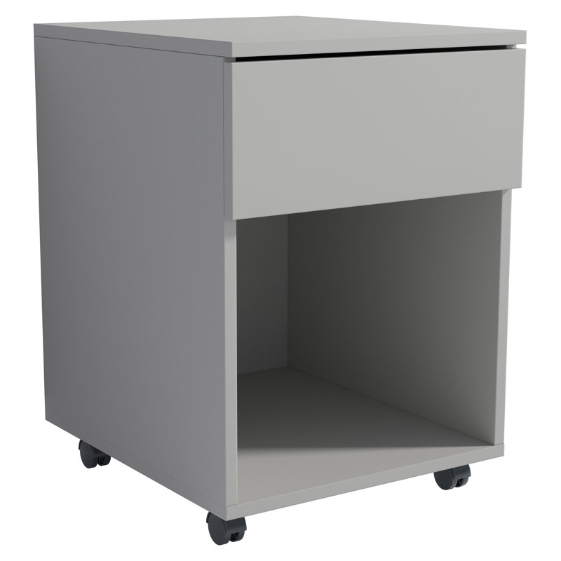 Remedios 39cm Wide File Cabinet, Grey/Brown/Blue, 45cm H x 39cm W x 55cm D