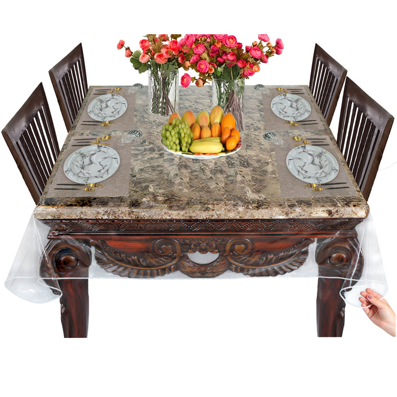 Clear Vinyl Table Protector, 90" L x 70" W Rectangle