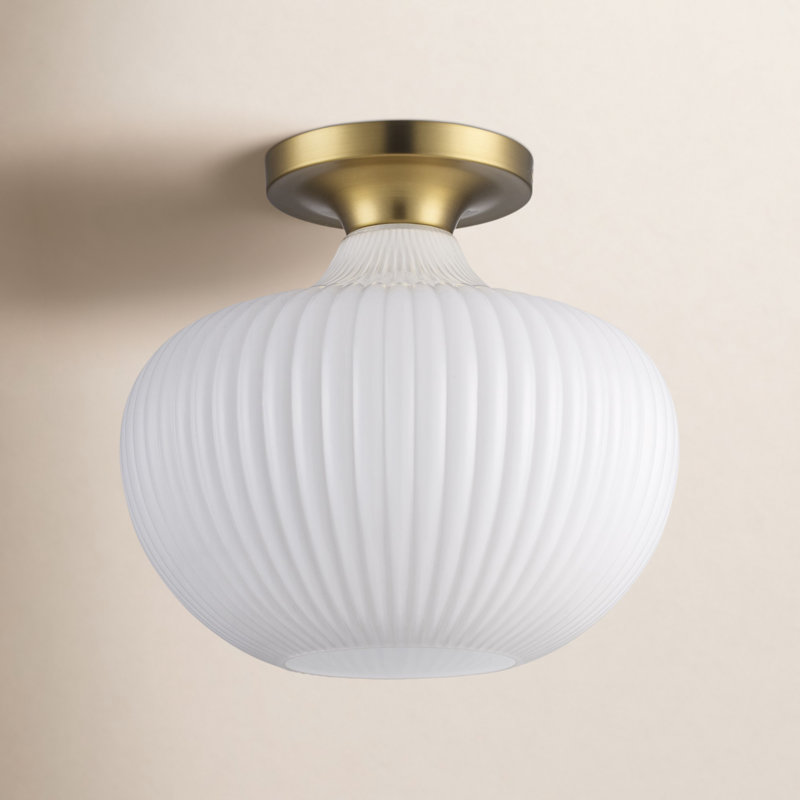 Plafonnier semi-encastré 1 lumière 12 po Collina, Or antique