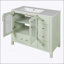 Armoire de salle de bain avec portes texturées gaufrées, huit tiroirs, quatre portes à fermeture en douceur et deux éviers pour un rangement élégant-288752979