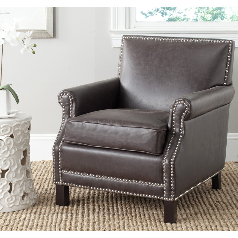 Aleshia 28.3" Wide Armchair, Faux Leather Antique Brown