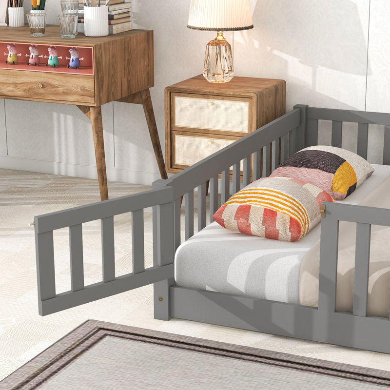 Lits pour enfants Frostia, gris, Double ( l 79,5 po x P 57 po x H 17,5 po)