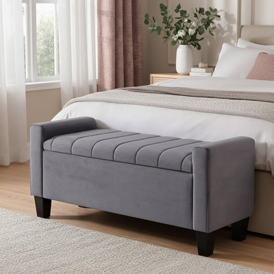 Jade Upholstered Ottoman Storage Bench