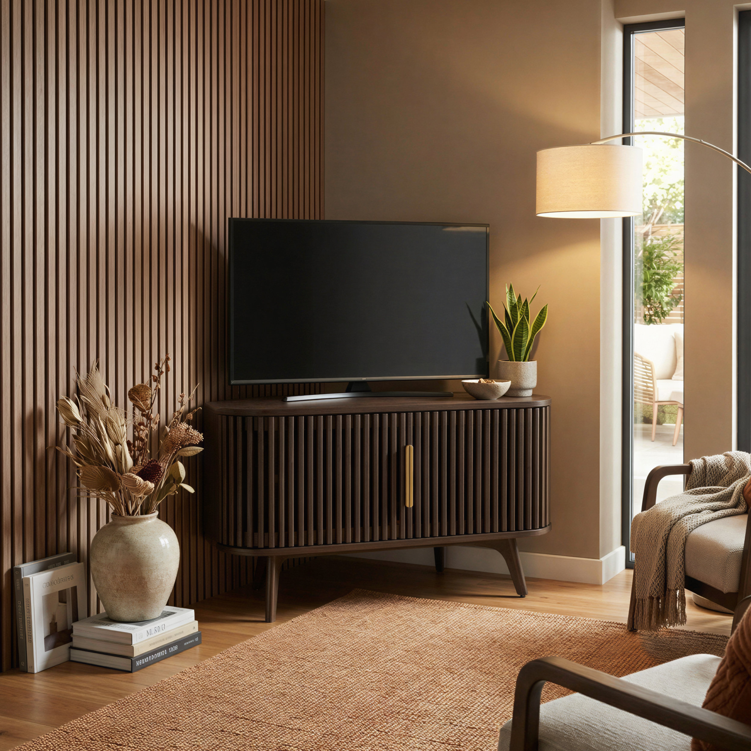 Hamkke Boho 2-Door Floating TV Stand, image size:2500x2500