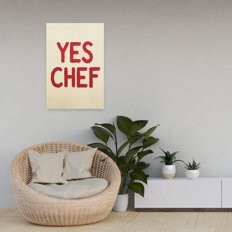 «Bold Yes Chef», art mural contemporain, H 24 po x l 16 po