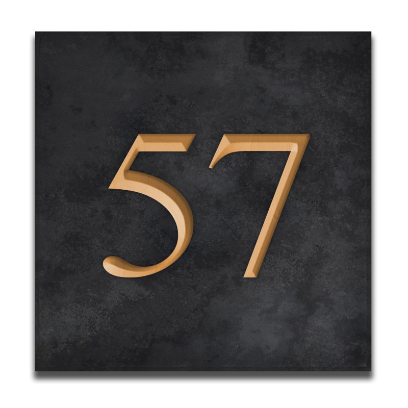 Velia 17.78cm H Stone House Number, Gold, 57