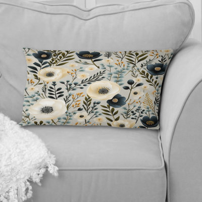 Minimalist Boho Chic Floral Pattern I - Floral Printed Pillow