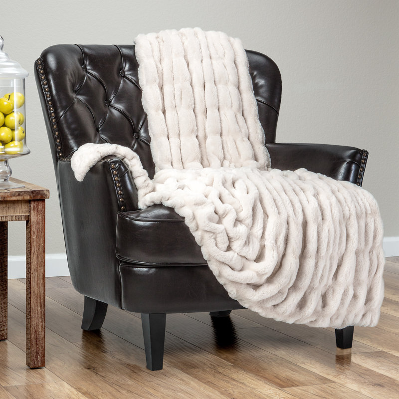 Cloud Faux Fur Reversible Toddler Throw Blanket