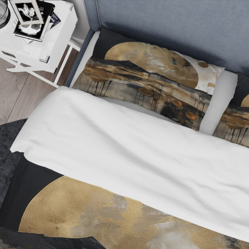 Literie , Housse de couette pour grand lit et 2 taies décor