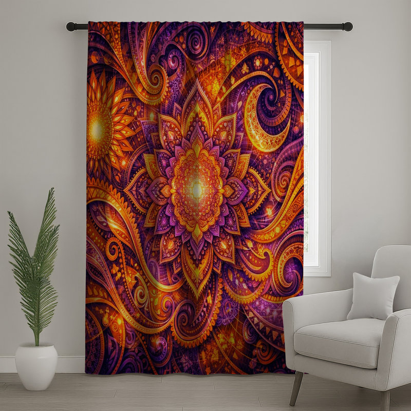 Rideaux de fenêtre Vibrant Mandala, Blockout, 50" x 80" - 1 Panel