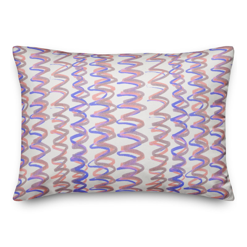  Chevron Polyester Indoor/Outdoor Throw Pillow, Purple, 14" H x 20" W