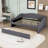 Upholstered Daybed with Twin Trundle and Light-122739104-122739119