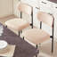 Ensemble de 2 chaises de salle à manger en tissu, chaises de cuisine rembourrées sans dossier avec dossier en grain de bois, chaises de salle à manger modernes avec dossier incurvé et pieds en métal-516103472-517375325