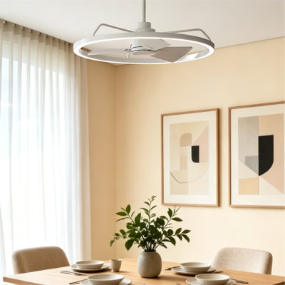 Ventilateur de plafond de 71 cm avec lumière et télécommande, ventilateur de plafond moderne à DEL blanche pour chambre à coucher, moteur à courant continu écoénergétique, ventilateur moderne