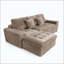 Ensemble de canapé modulaire Cloud, canapé modulaire de 105 po avec repose-pieds, mousse pure, velours en fausse fourrure de lapin, canapé de salon confortable