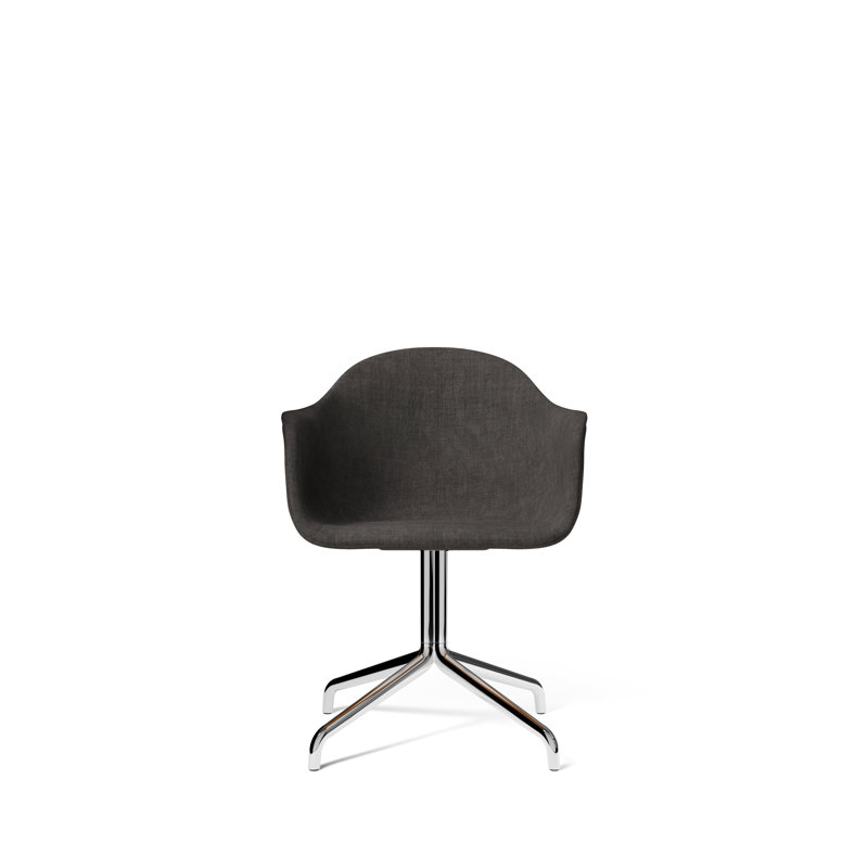 Harbour Task Chair, Polished Aluminum, Dakar 0842 Black Genuine Leather