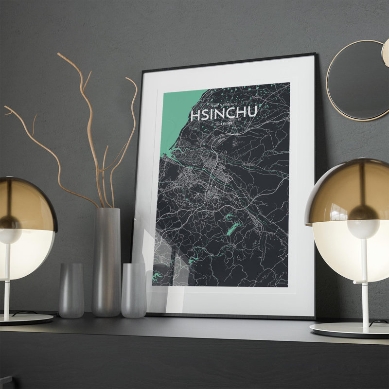 Hsinchu City Map In Dream - No Frame Print, 17cm H x 11cm W x 0.05cm D