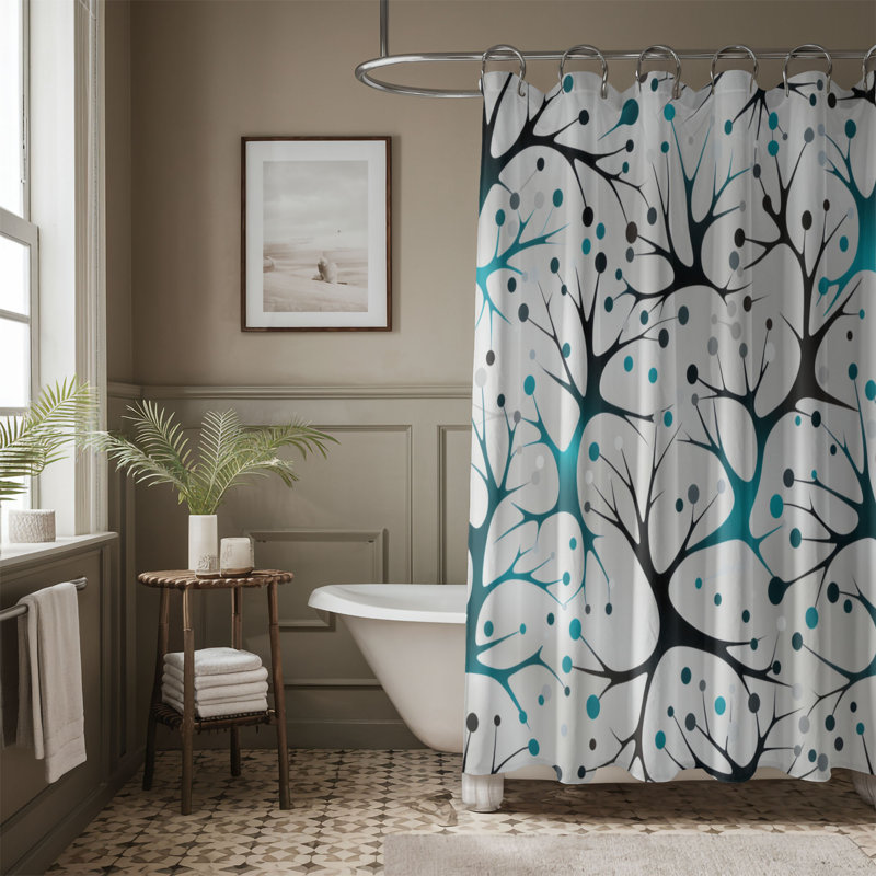 Shape Patterns - Rideau de douche Premium, H 74 po x l 71 po