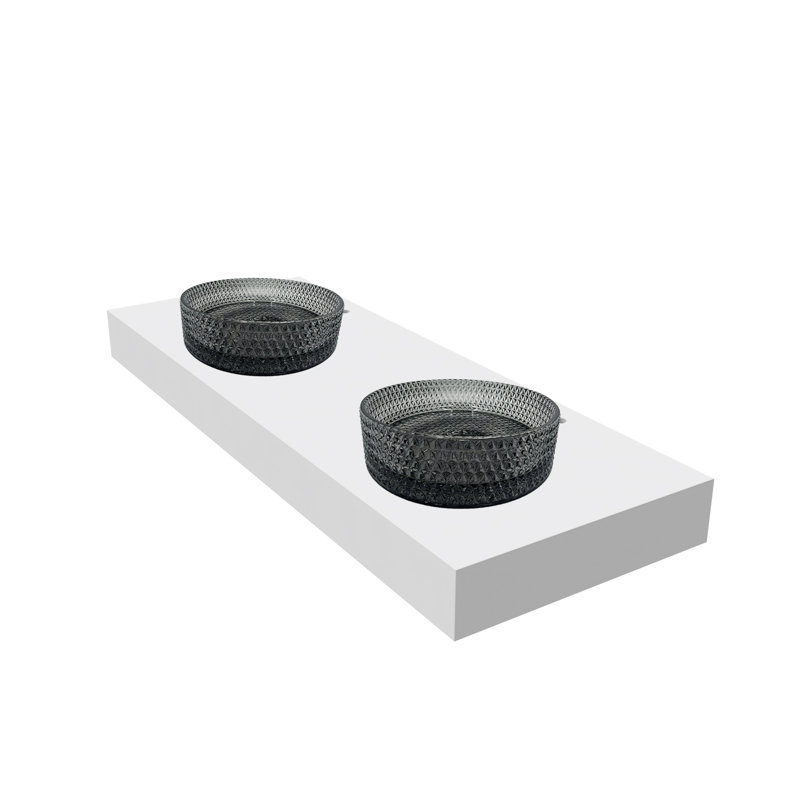 Lavabos vasques décoratives rondes 16 "avec base blanche 60" Scotch, Noir clair