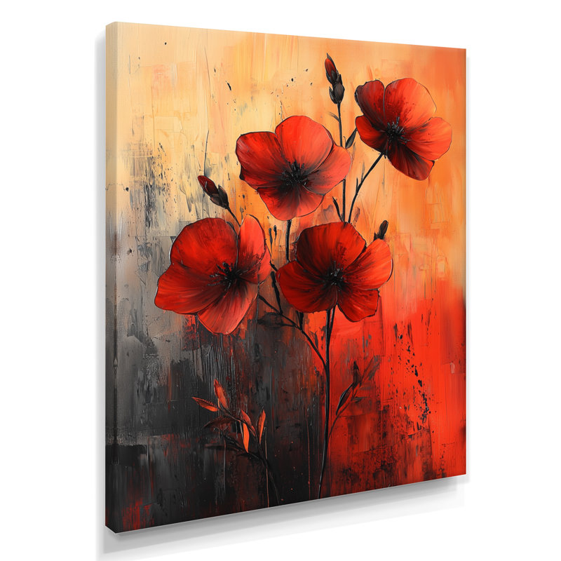 Shana - salon d'art mural floral, H 32 po x l 24 po, Toile tendue, Ne s'applique pas