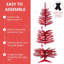 Arbre de Noël rouge 4 pi avec 50 lumières UL et 122 pointes en PVC